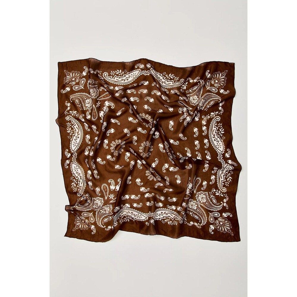 Free People So Silk Printed Bandana Scarf Tube Top Belt Paisley Wrap OS 291507